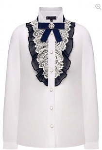 Блузка с декоративными элементами для девочки, цвет белый