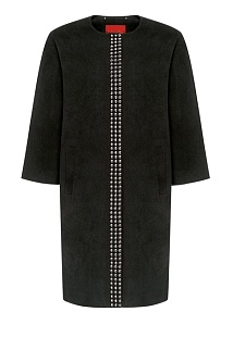 Пальто с металлизированной отделкой, цвет черный, Серия: Street couture, Цена 4 299 руб